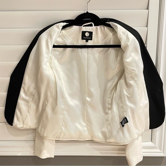 NAME YOUR PRICE! Jessica (from Sears) | Ivory Tuxedo Style Blazer - Picture 7 of 8